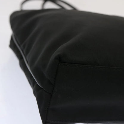 PRADA Hand Bag Nylon Black With Buckle Straps