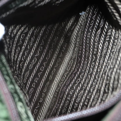 PRADA Tote Bag Green Nylon/Leather