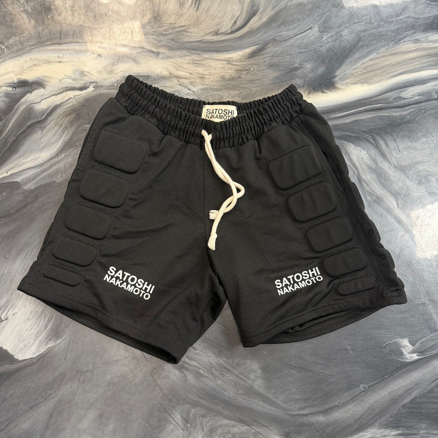 Satoshi Nakamoto Mesh Moto Shorts