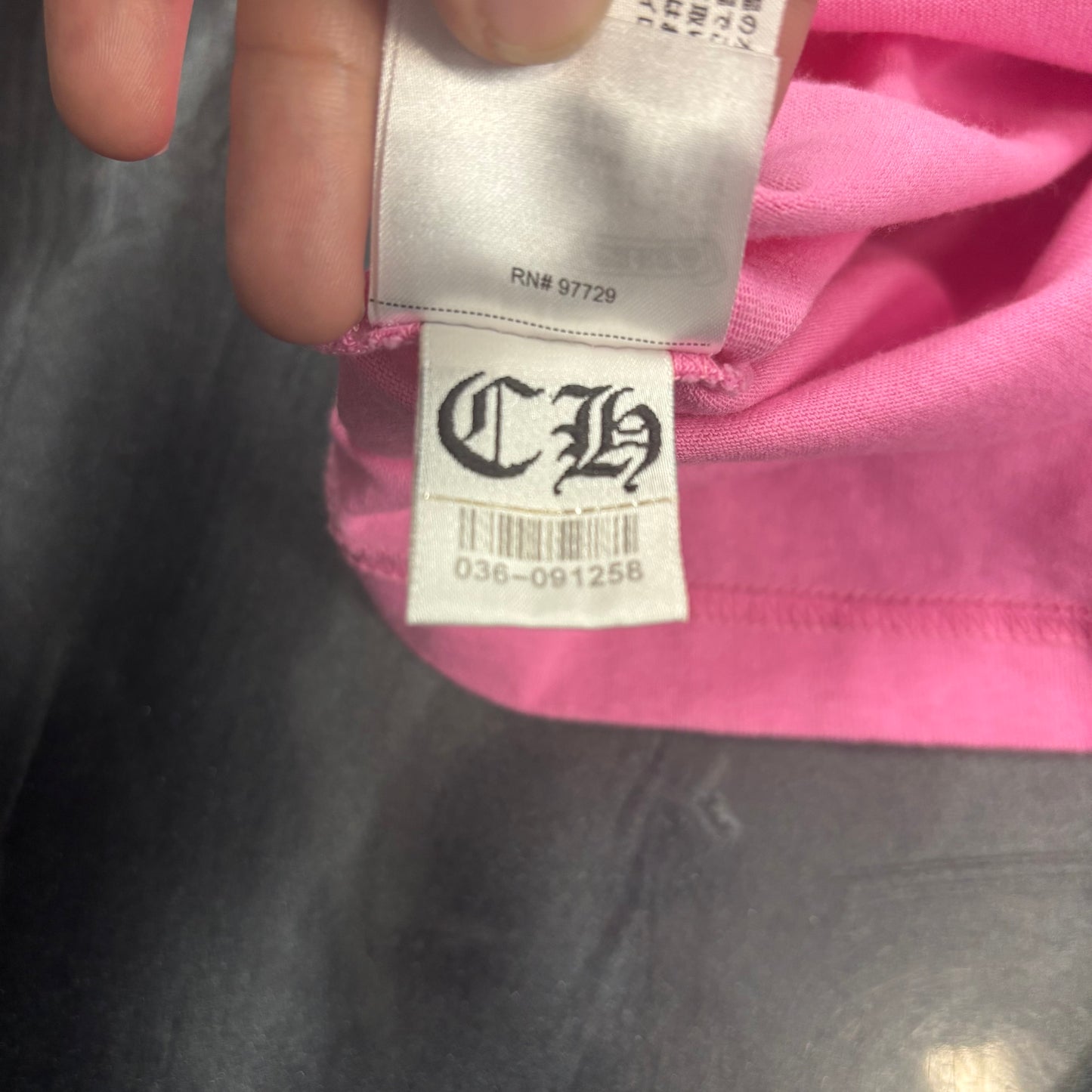 Chrome Hearts Scroll Logo Pocket Tee 'Pink/Blue'