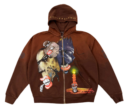 Travis Scott x Ecko Zip Up Hoodie Brown