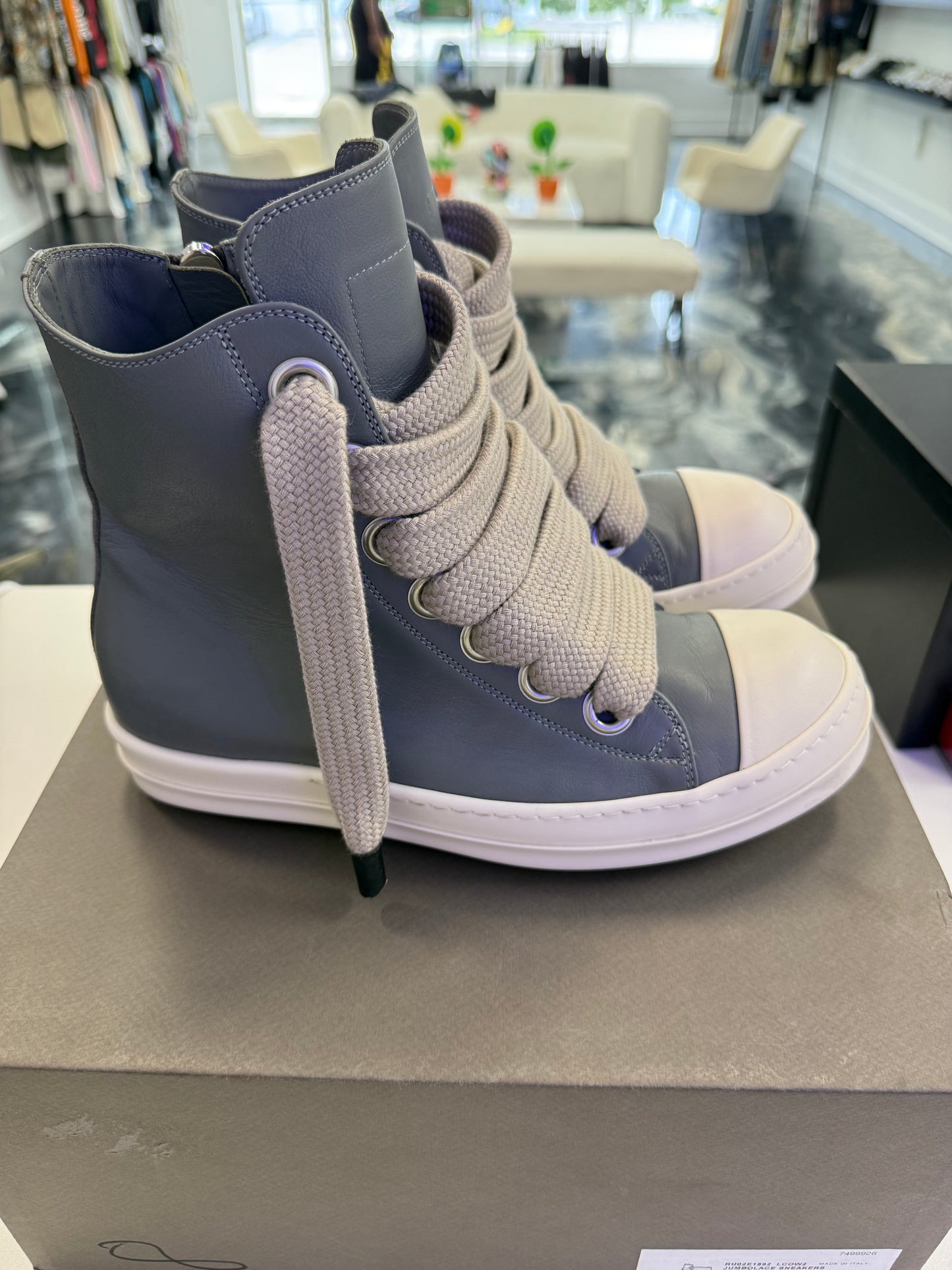 Rick Owens Gray Temple Jumbolace Sneakers