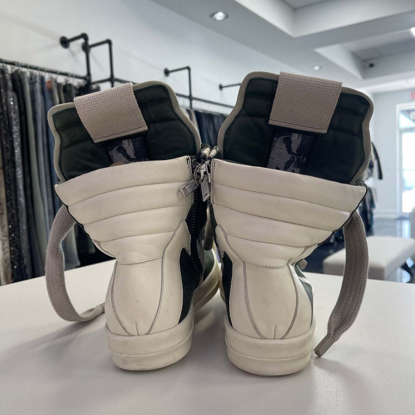 Rick Owens Jumbolace Geobasket Army Green (USED NO BOX)