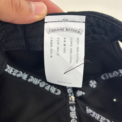 Chrome Hearts Scroll Label Black Baseball Hat