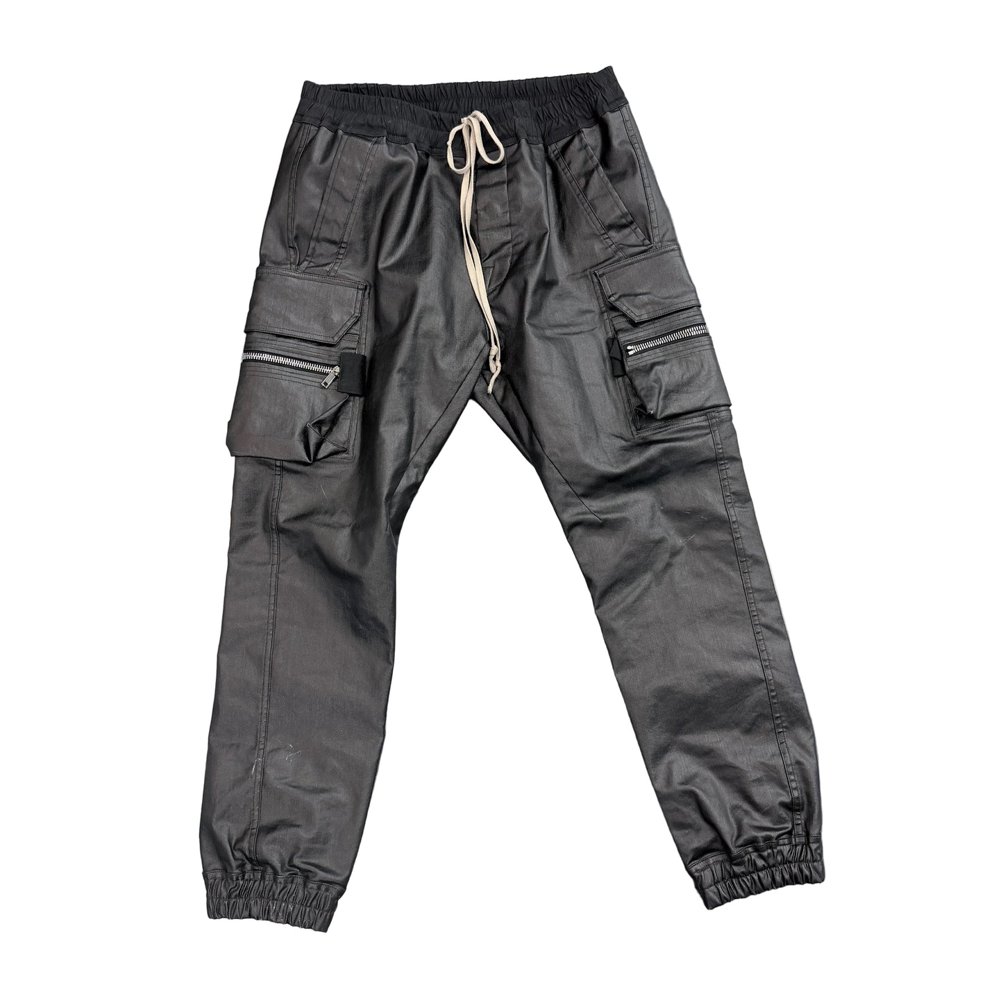 Rick Owens Mastodon Waxed Drawstring Cargo Pants