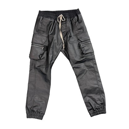 Rick Owens Mastodon Waxed Drawstring Cargo Pants