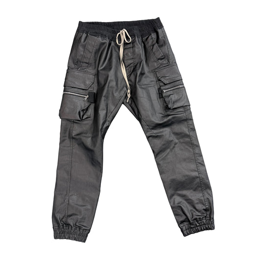 Rick Owens Mastodon Waxed Drawstring Cargo Pants