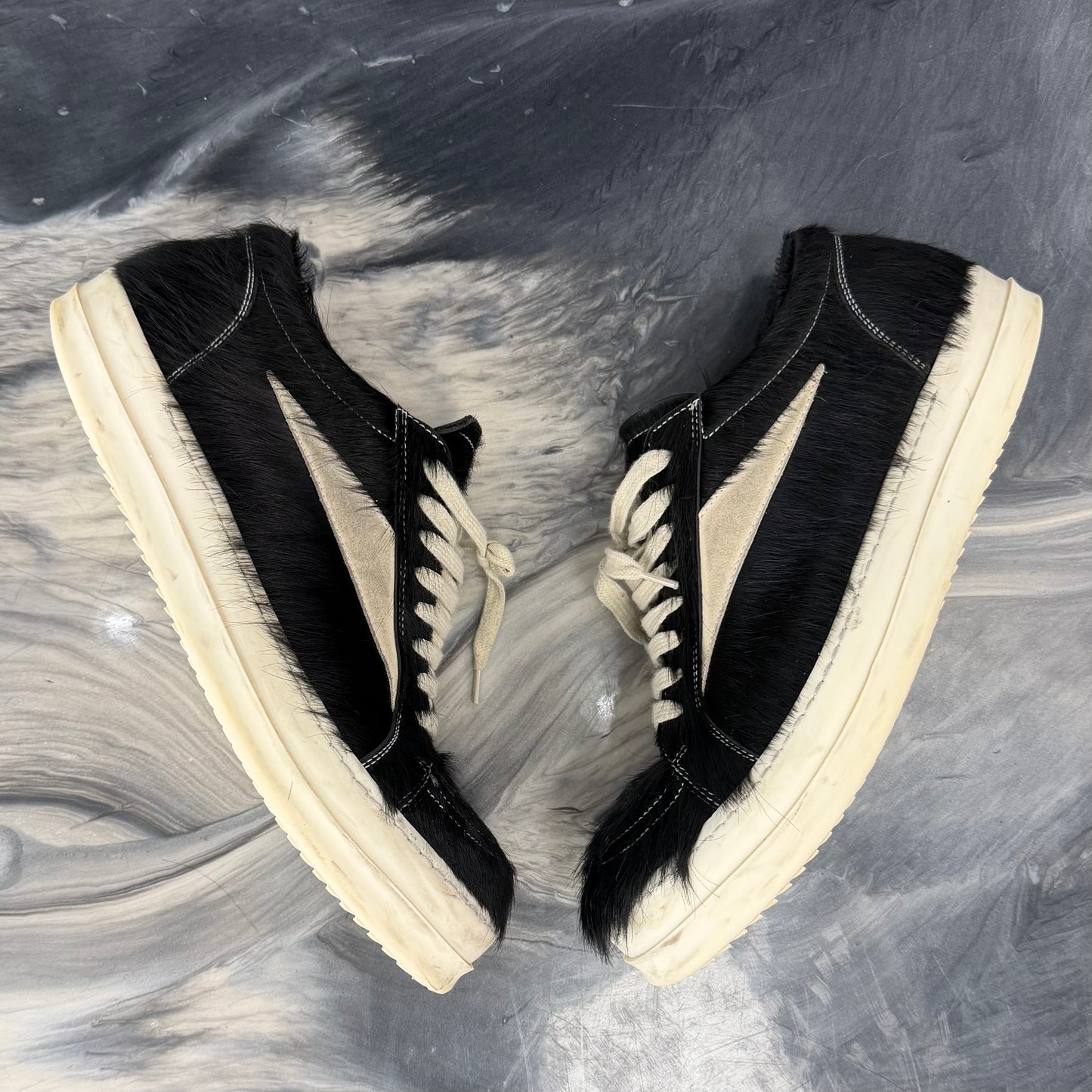 Rick Owens Pony Hair Lido Vintage Low (USED NO BOX)