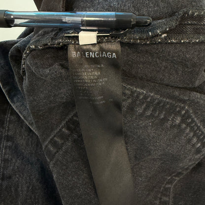 Balenciaga Black Distressed Flare Denim Jeans ￼