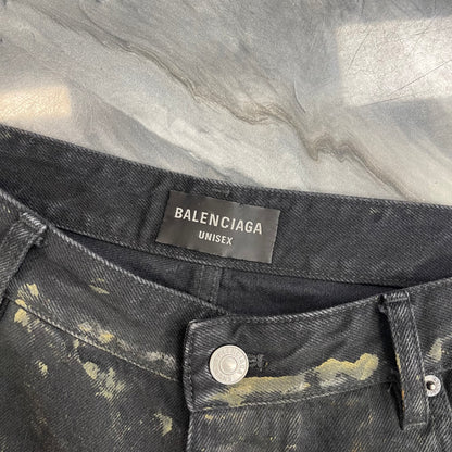 Balenciaga Mud Show Destroyed Denim Jeans