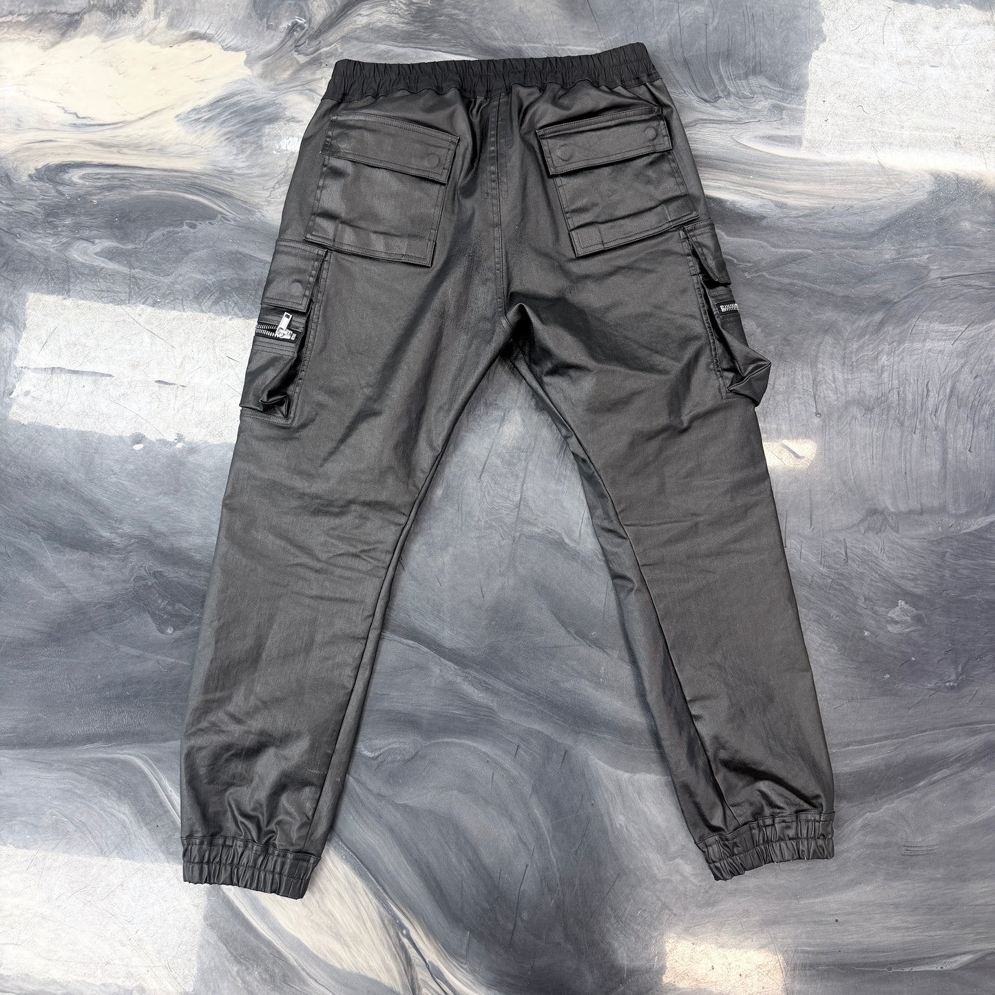 Rick Owens Mastodon Waxed Drawstring Cargo Pants