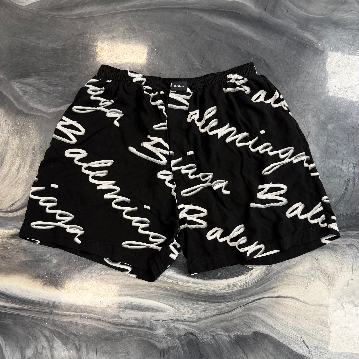 Balenciaga Scribble Logo Shorts
