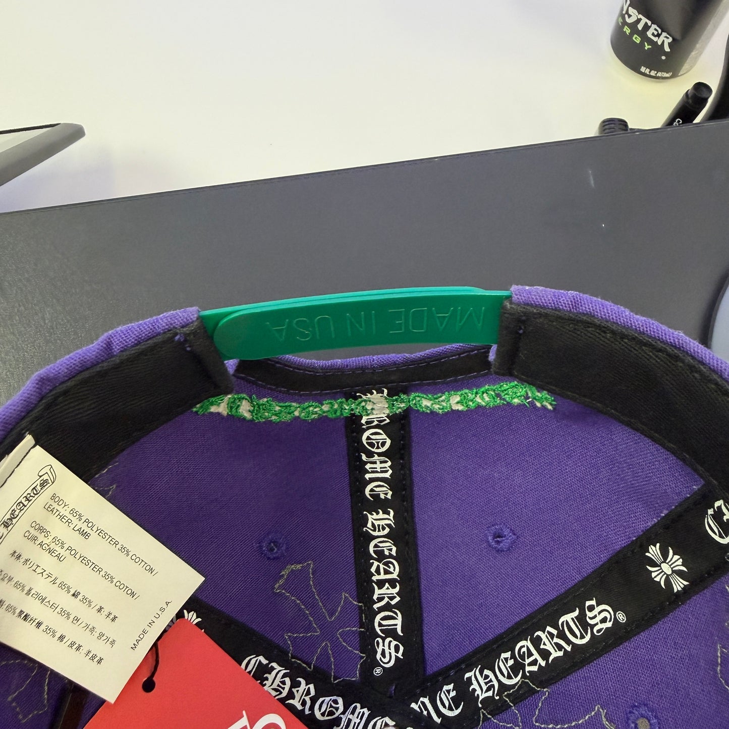 Chrome Hearts Purple Hat Green Patch