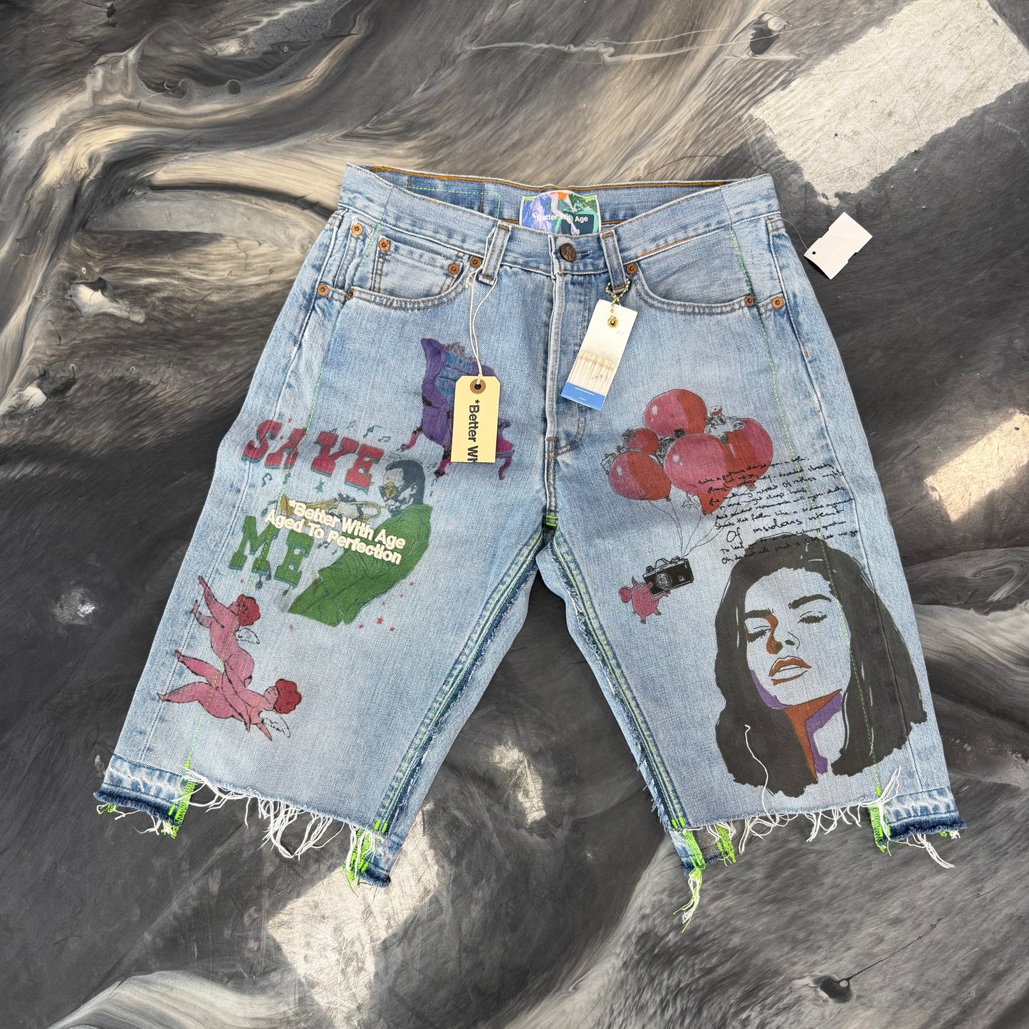 Better With Age Harrison Triple-Wide Denim Shorts