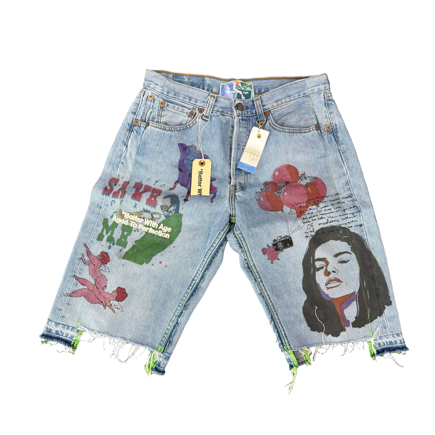 Better With Age Harrison Triple-Wide Denim Shorts