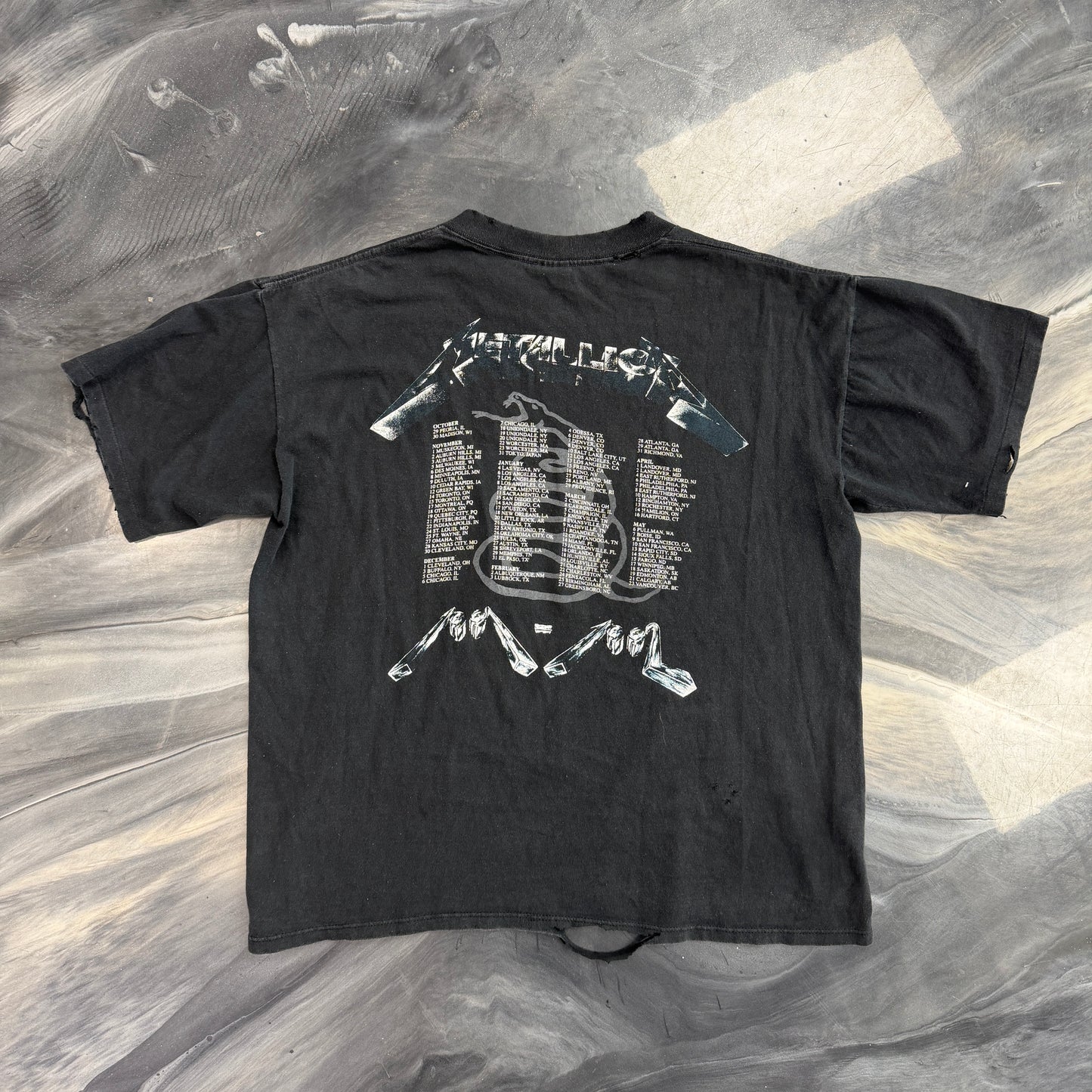 Vintage Metallica 1991 Faces Tour Tee Faded