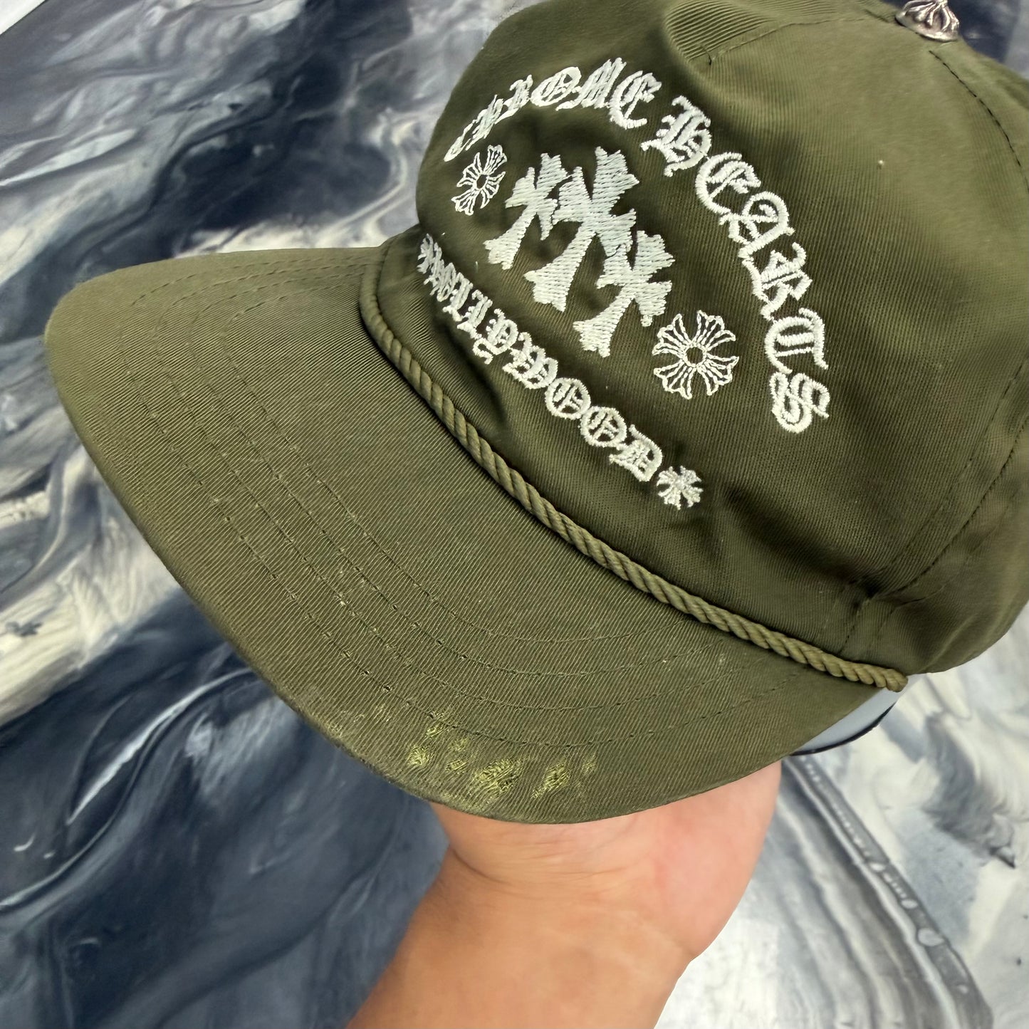 Chrome Hearts Olive Green Gas Station Trucker Hat