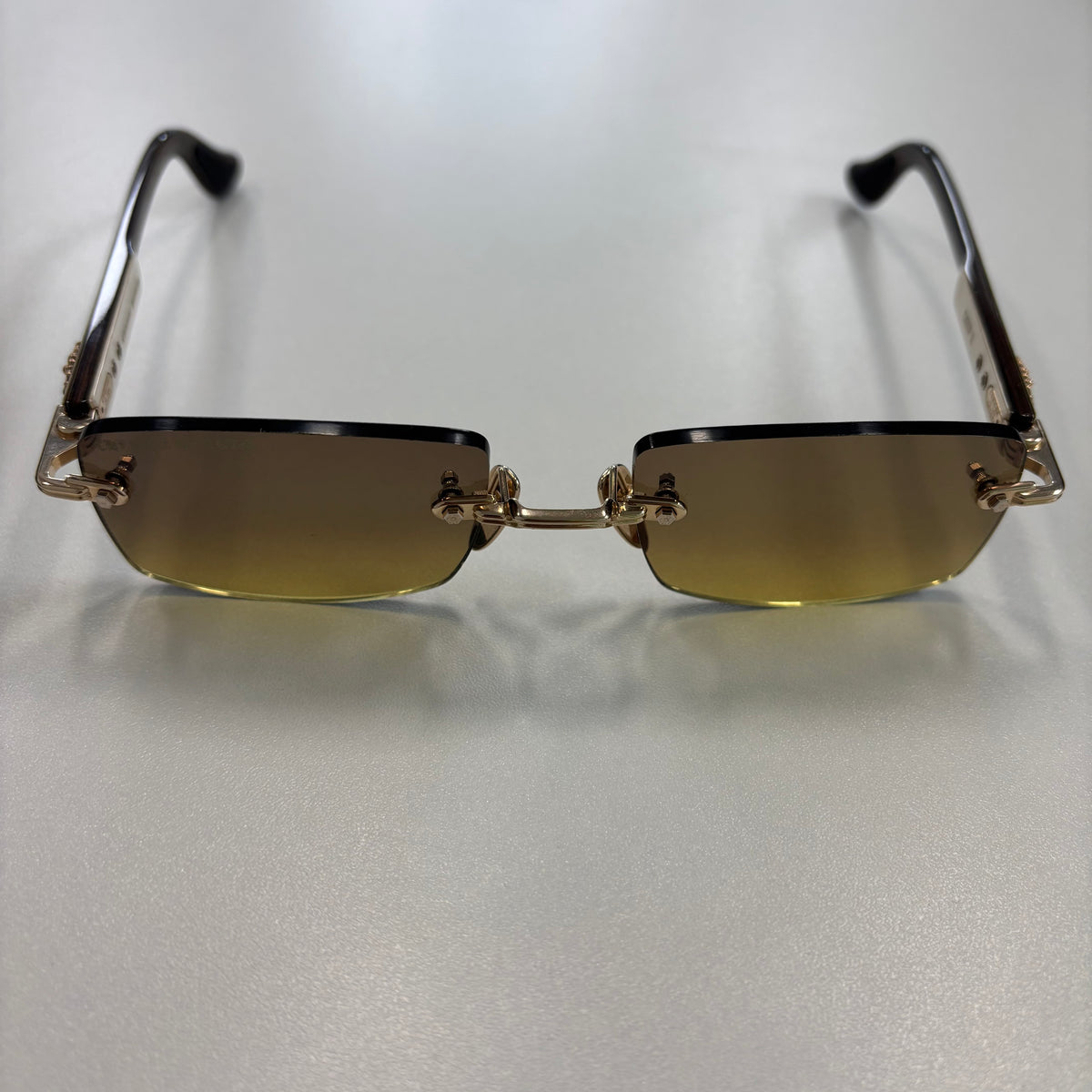Chrome Hearts Deep II Sunglasses in White/Gold
