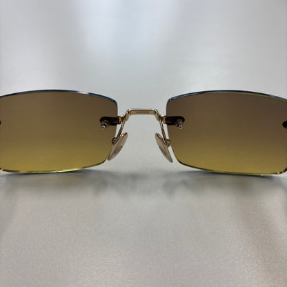 Chrome Hearts Deep II Sunglasses in White/Gold