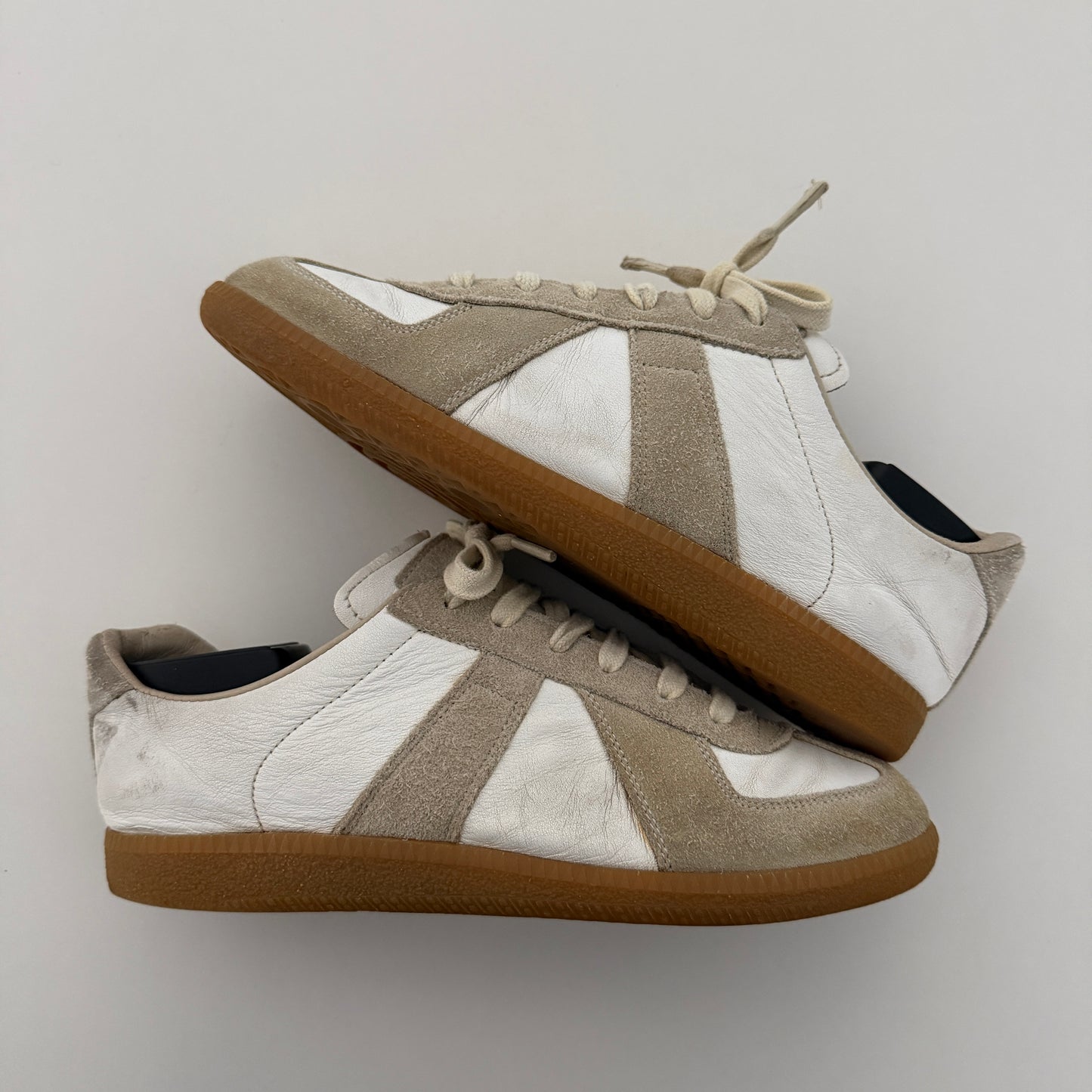 Maison Margiela Replica Leather & Suede Sneakers (Used)(No Box)
