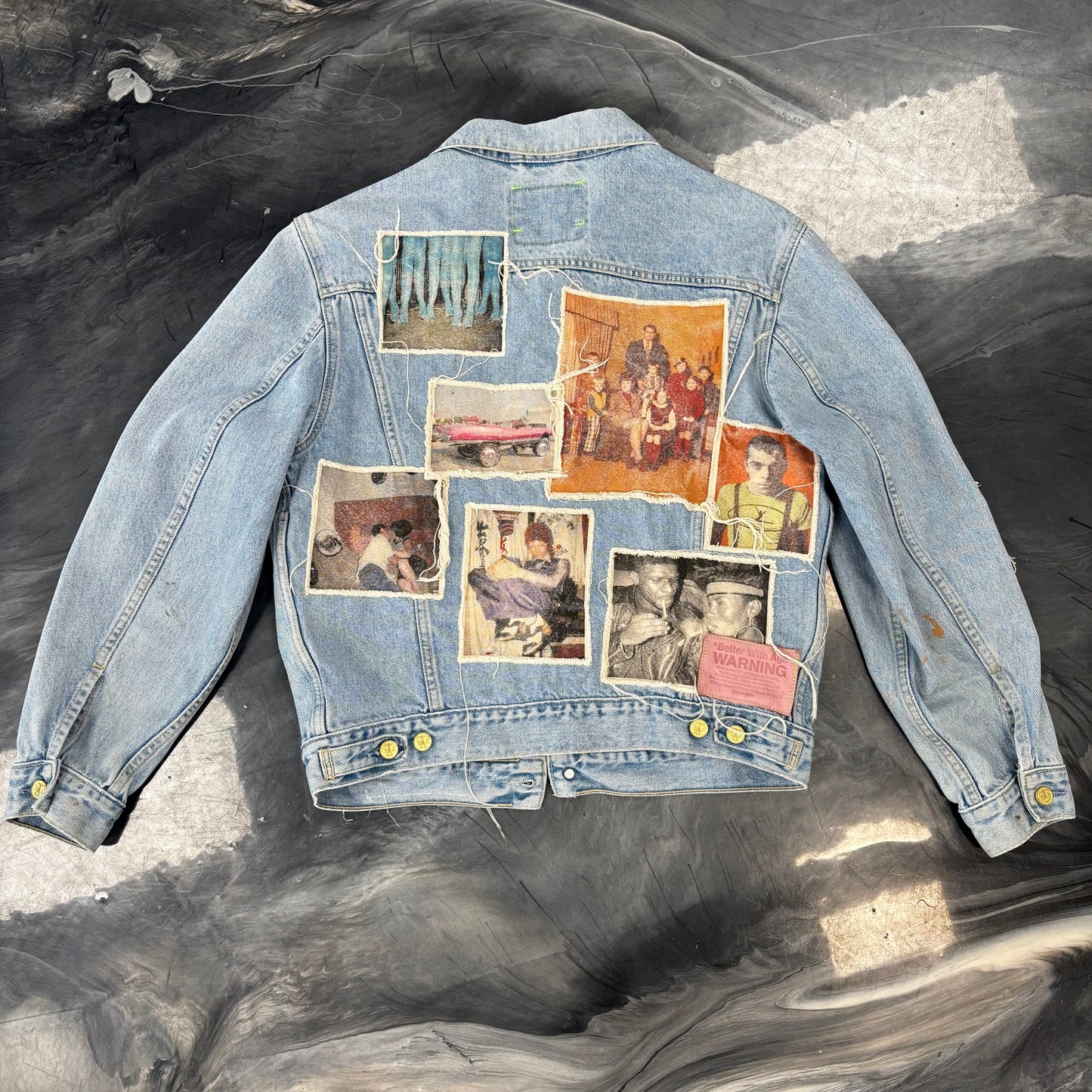 Better With Age Portrait Denim Jacket Multi Patch