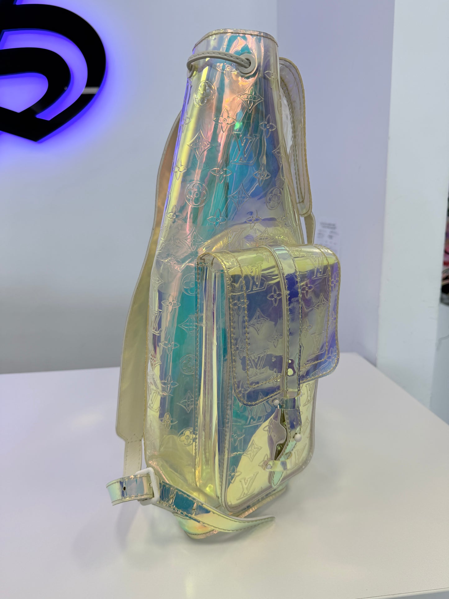 Louis Vuitton Virgil PVC Monogram Christopher Backpack GM Iridescent Prism