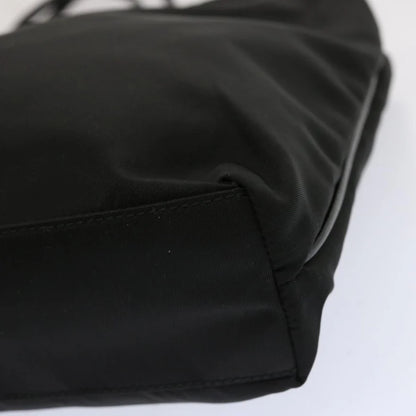 PRADA Hand Bag Nylon Black With Buckle Straps