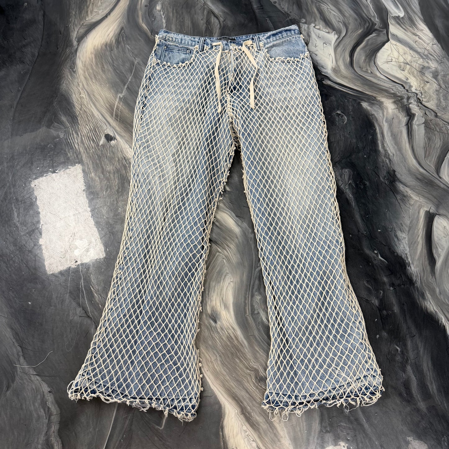 HMDD Fishnet Denim Pants