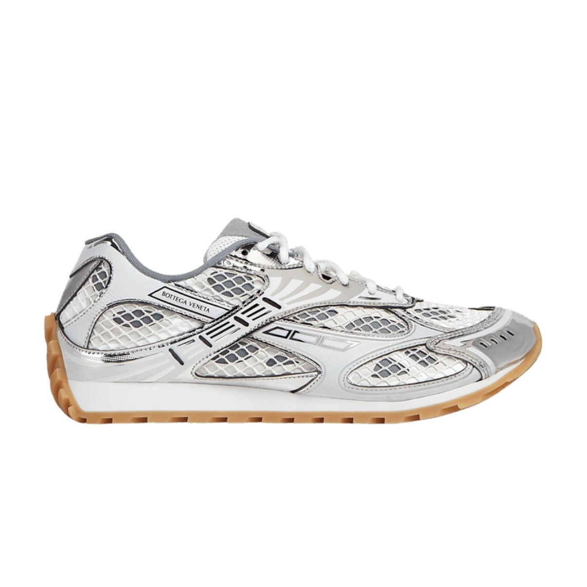 Bottega Veneta Orbit Sneaker White Silver (USED NO BOX)