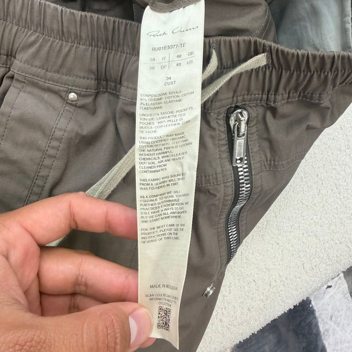 Rick Owens Bauhaus Cargo Trousers Dust