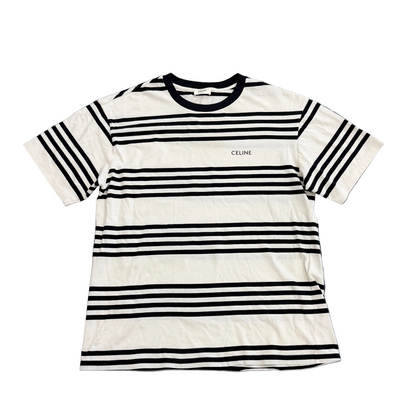 CELINE T-Shirt White/Black Striped