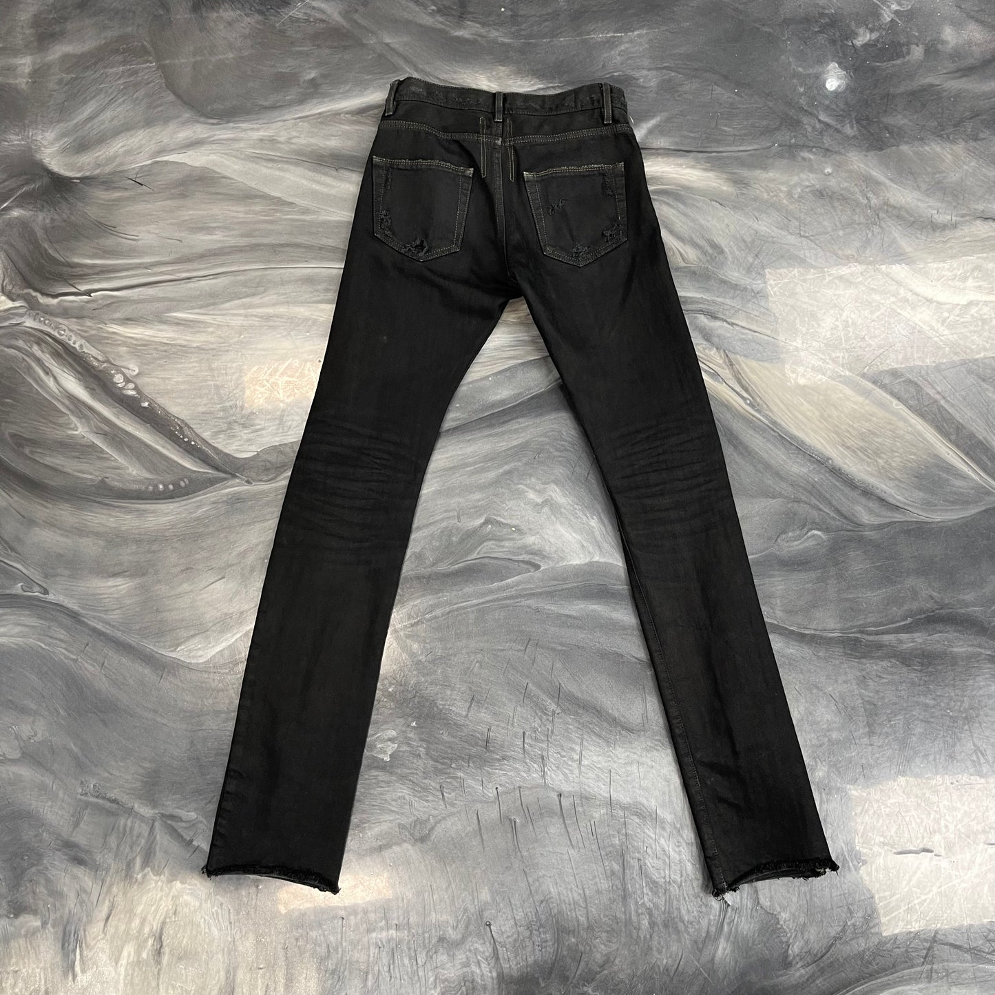 Rick Owens Black Waxed Detroit Jeans
