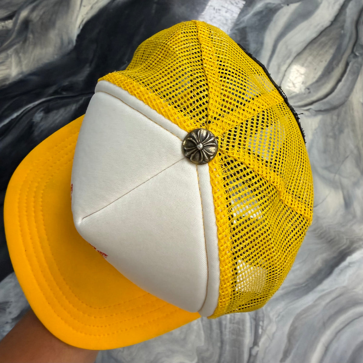 Chrome Hearts Eyechart Trucker Hat Yellow