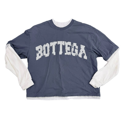 Bottega Desires War Long Sleeve T-Shirt Blue/White