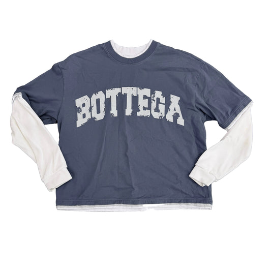 Bottega Desires War Long Sleeve T-Shirt Blue/White