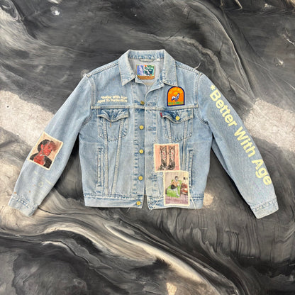Better With Age Portrait Denim Jacket Multi Patch