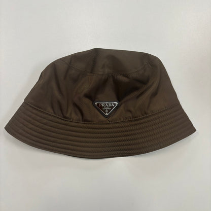 Prada Re-Nylon Logo Brown Bucket Hat