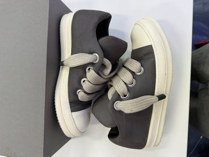 Rick Owens Sneakpeak Jumbo Lace Padded In Pelle Grigia