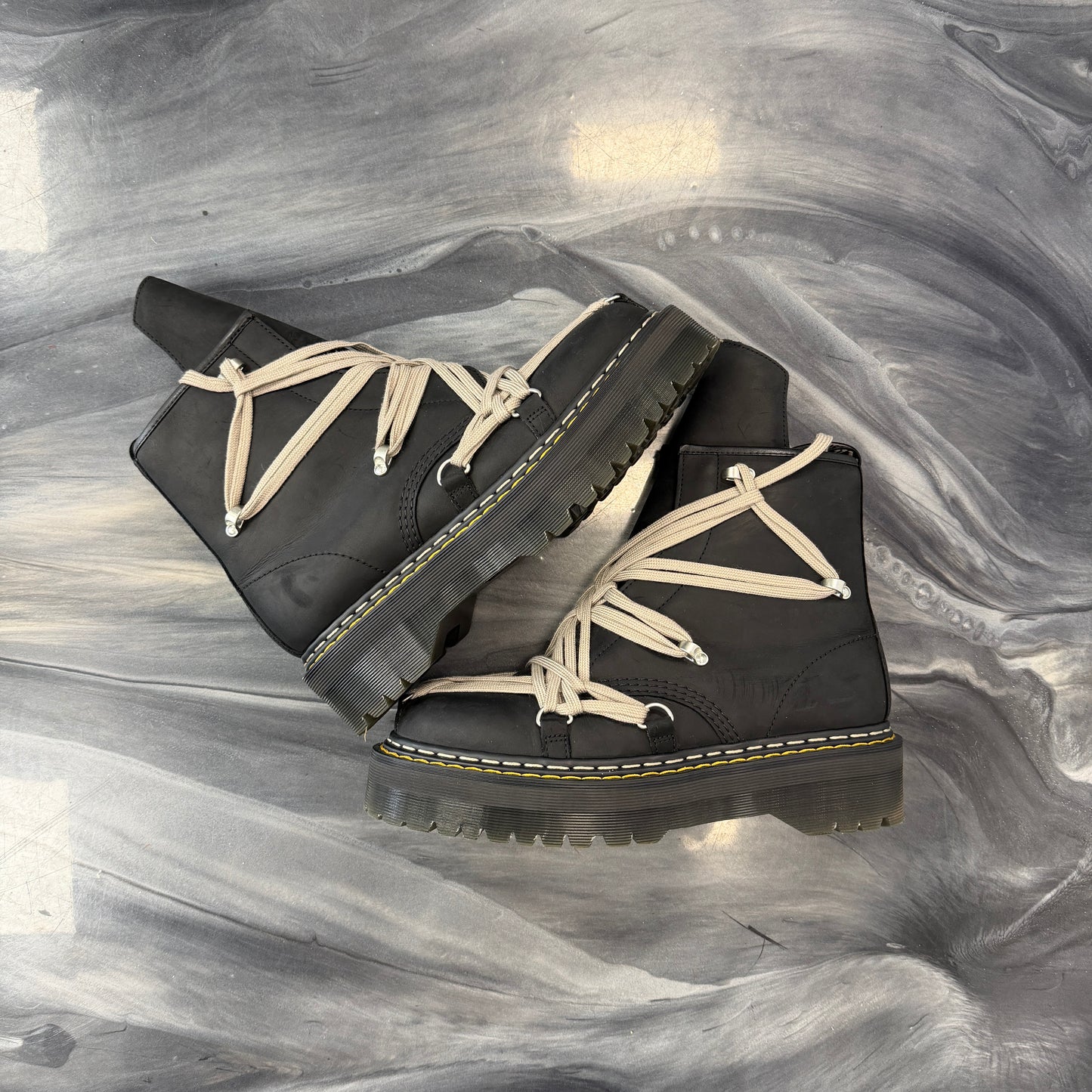 Dr. Martens 1460 DRKSHDW Quad Sole Mega Lace Boot Rick Owens Black (Used)(No Box)