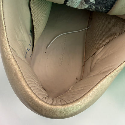 Rick Owens Padded Jumbo Lace Leather Ramone Low Gold Milk (Used)