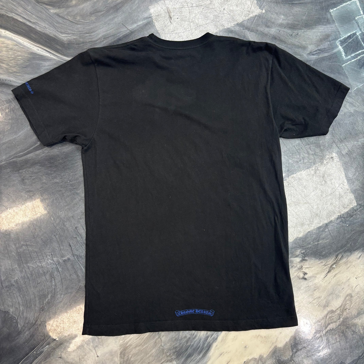 Chrome Hearts Neck Logo Pocket Tee in Black and Blue