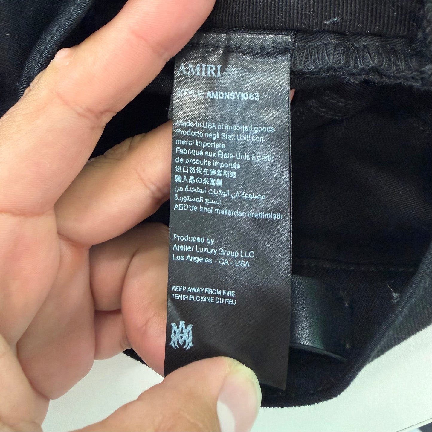 Amiri Black Waxed Denim Skinny Jeans