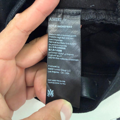 Amiri Black Waxed Denim Skinny Jeans
