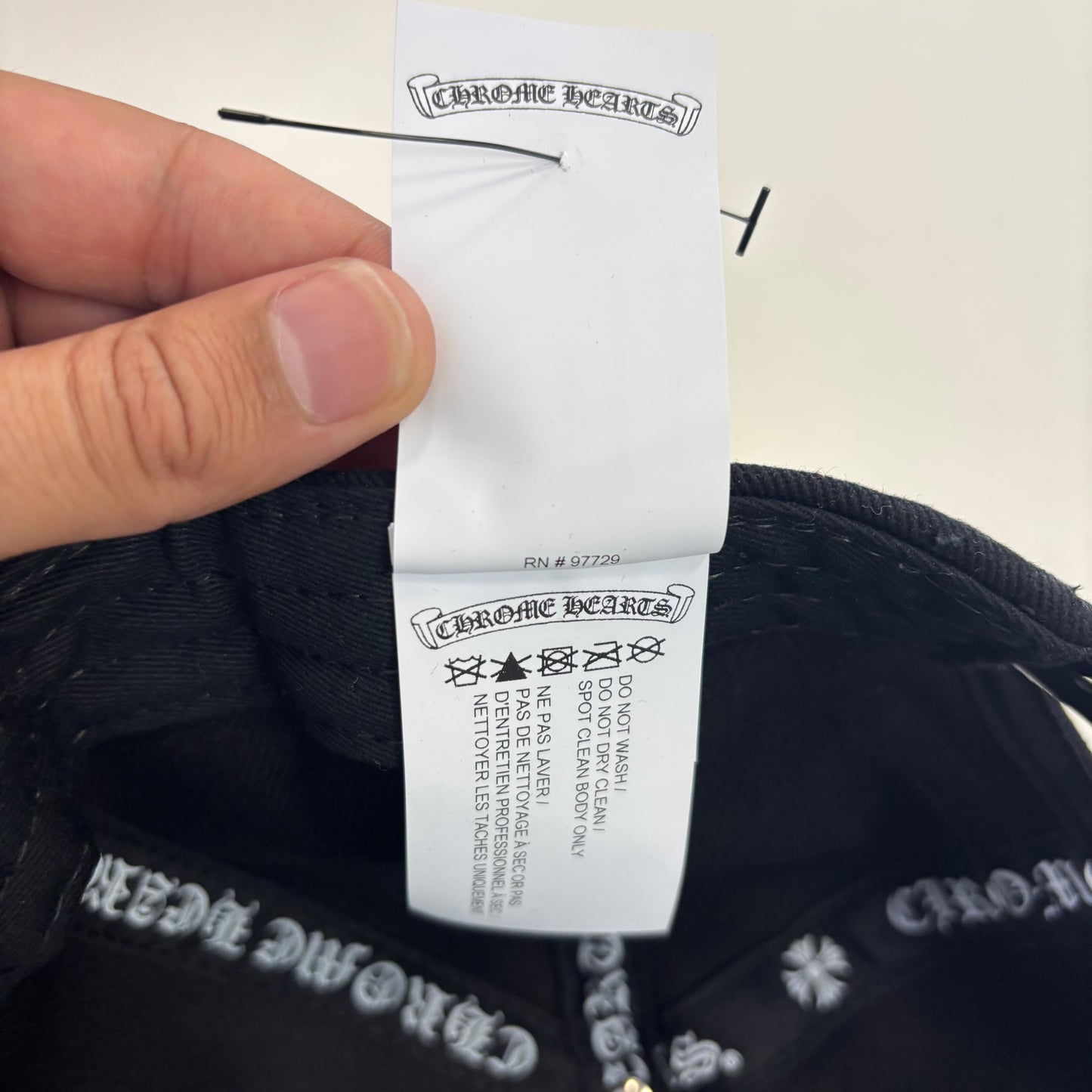 Chrome Hearts Scroll Label Black Baseball Hat