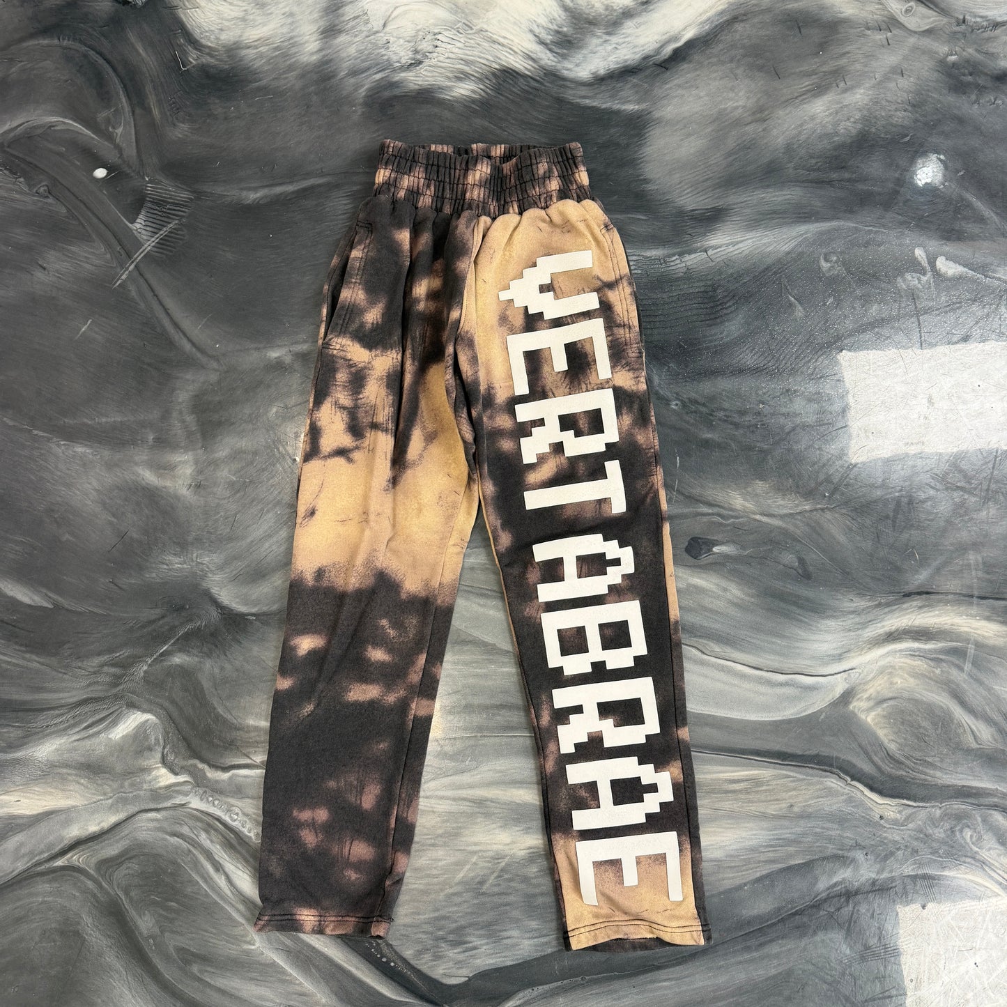 Vertabrae Bleach Tie Dye Sweatpants (Black Friday)