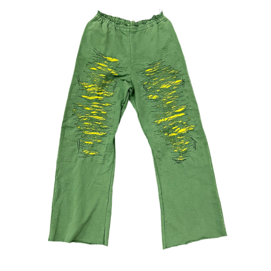 Maison Margiela MM6 Distressed Track Trousers Green/Yellow