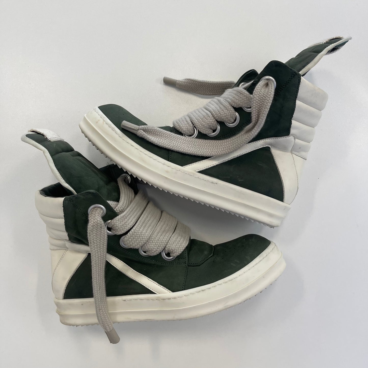 Rick Owens Jumbolace Geobasket Army Green (USED NO BOX)