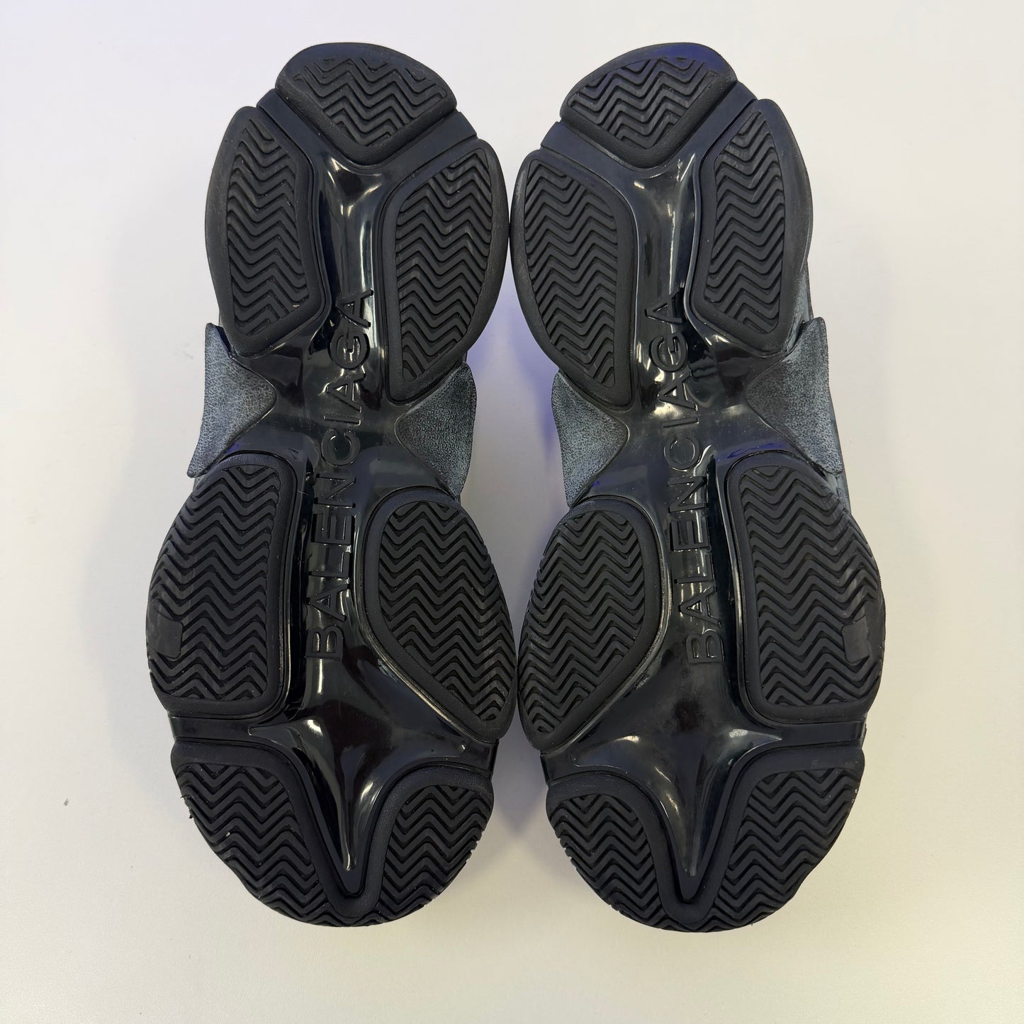 Balenciaga Triple S Black Distressed Sneaker (Used)(No Box)