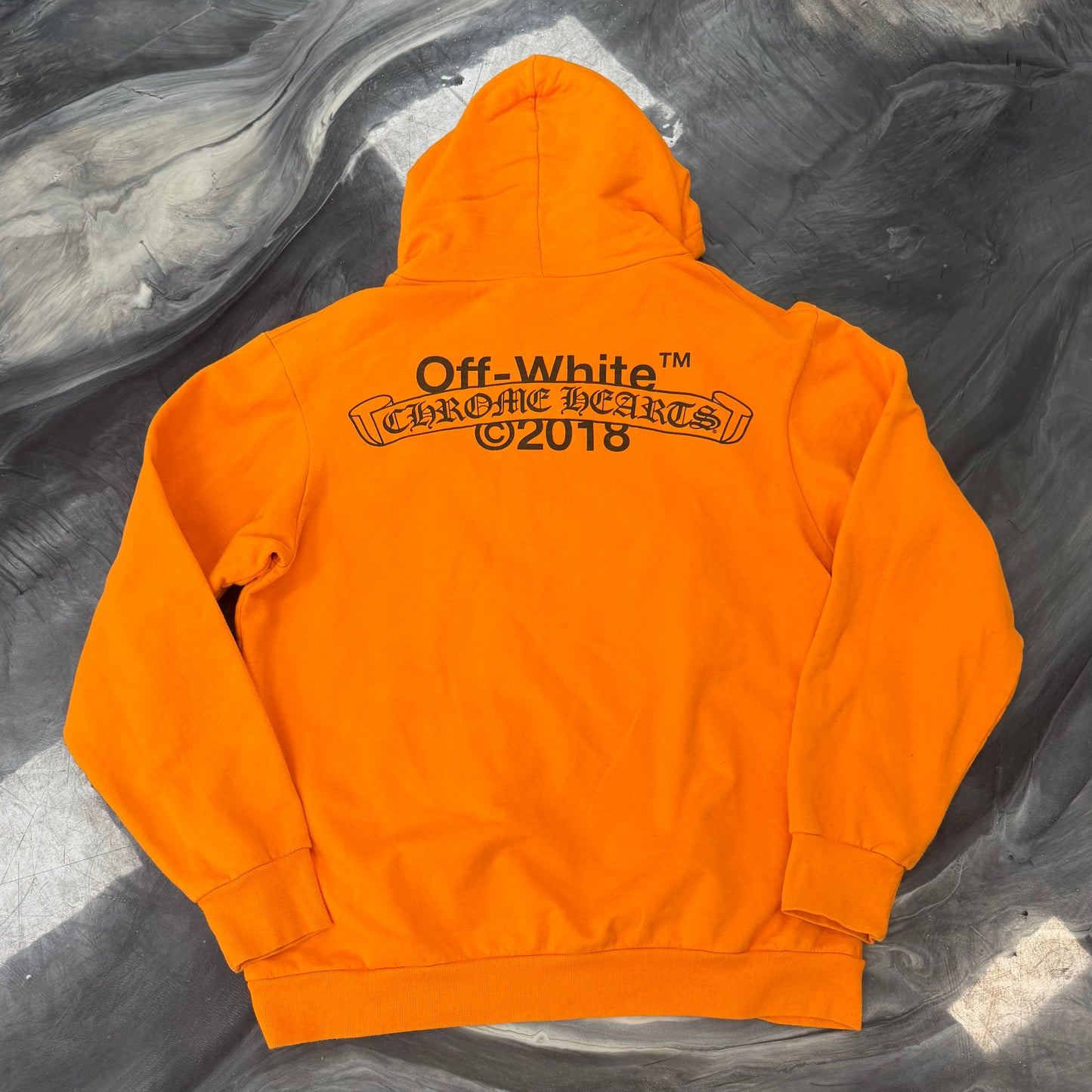 OFF-WHITE x Chrome Hearts 2018 Hoodie Orange/Black