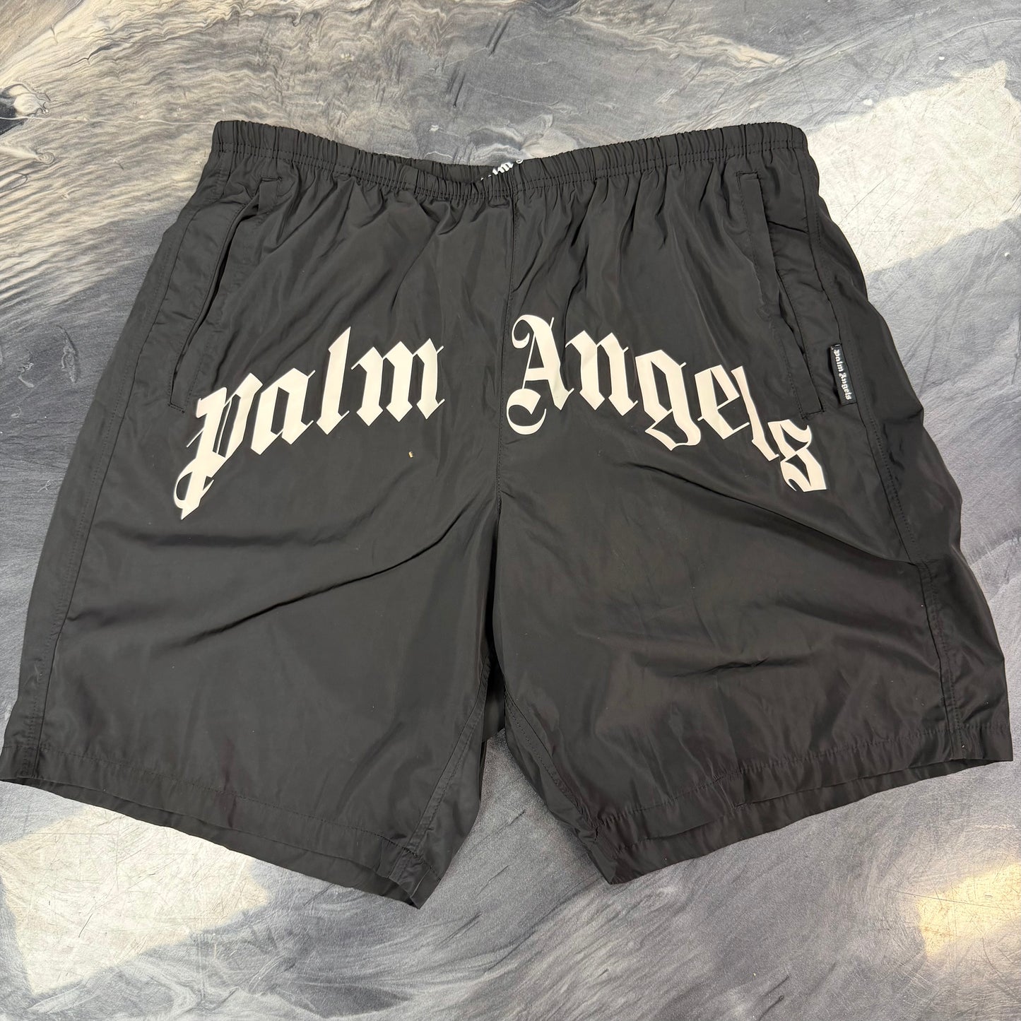PALM ANGELS Logo-Print Swim Shorts